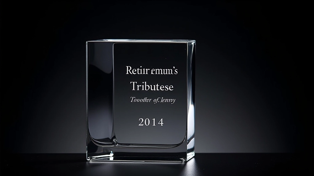 Retirement crystal keepsake with years of service