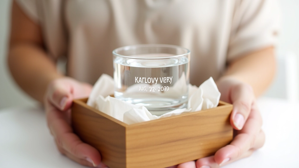 Personalized crystal keepsake with custom date engraved, displayed in gift packaging
